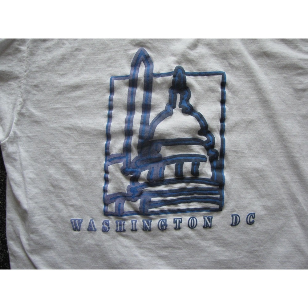 Vtg Short Hills Tee Shirt Mens Large White Washington DC Graphic Tee Souvenir